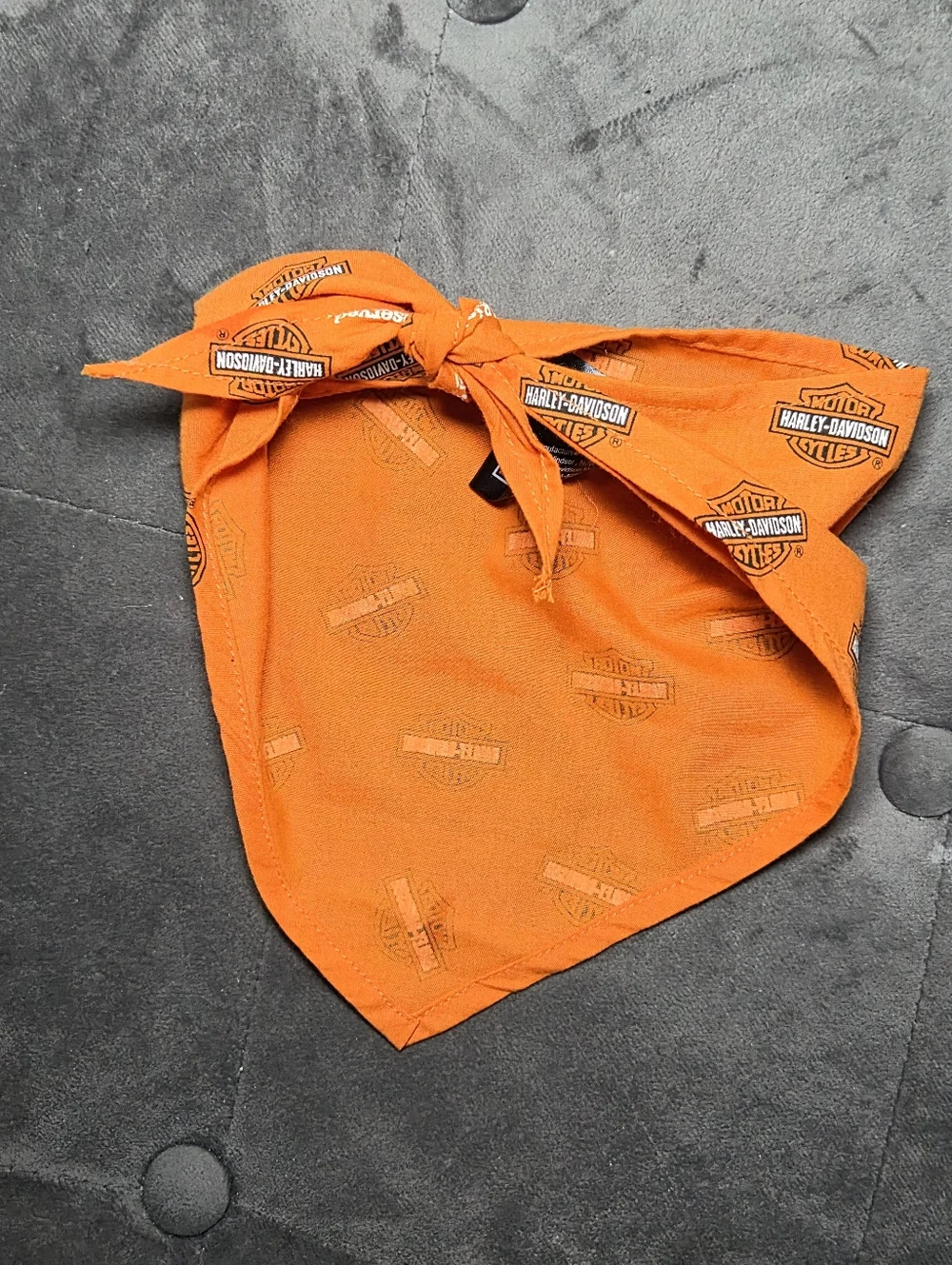 Harley-Davidson Orange Logo Bandana Scarf Dog Baby Doll Tiny Size